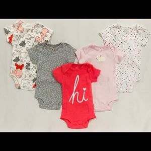 5 Pack Baby Girl Bodysuit
